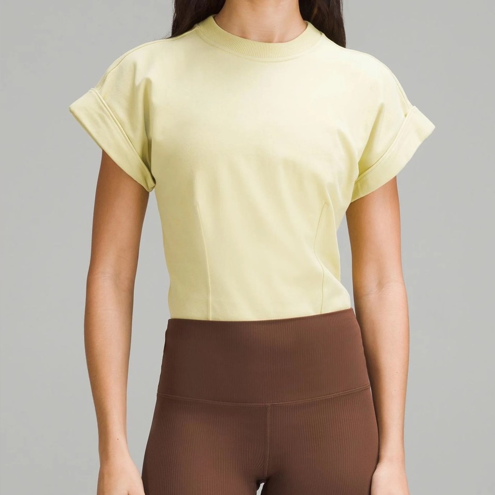 Lululemon Heavy Weight Cotton T-shirt Bodysuit Finch Yellow Medium